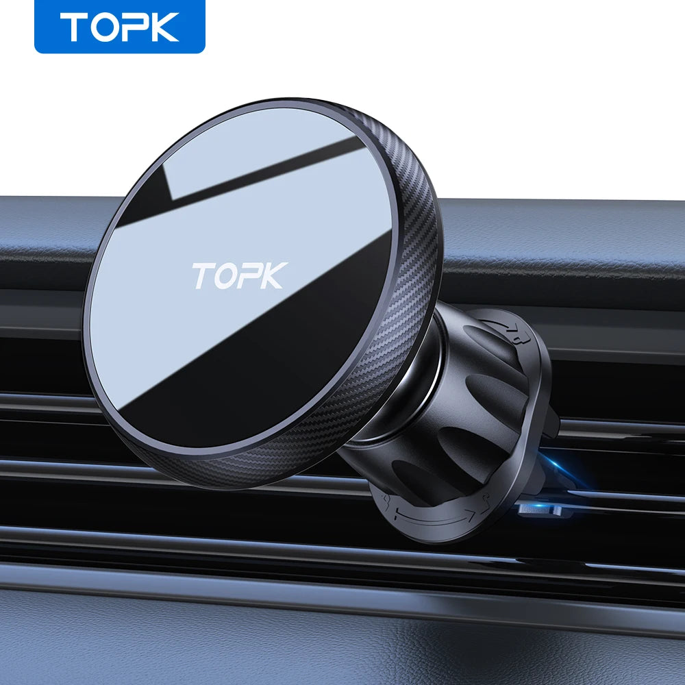 TOPK Mag-Safe Magnetic Phone Holder Car Air Vent Car Phone Holder with Strongest Magnet Car Cradle for iPhone 15/14/13/12 Series