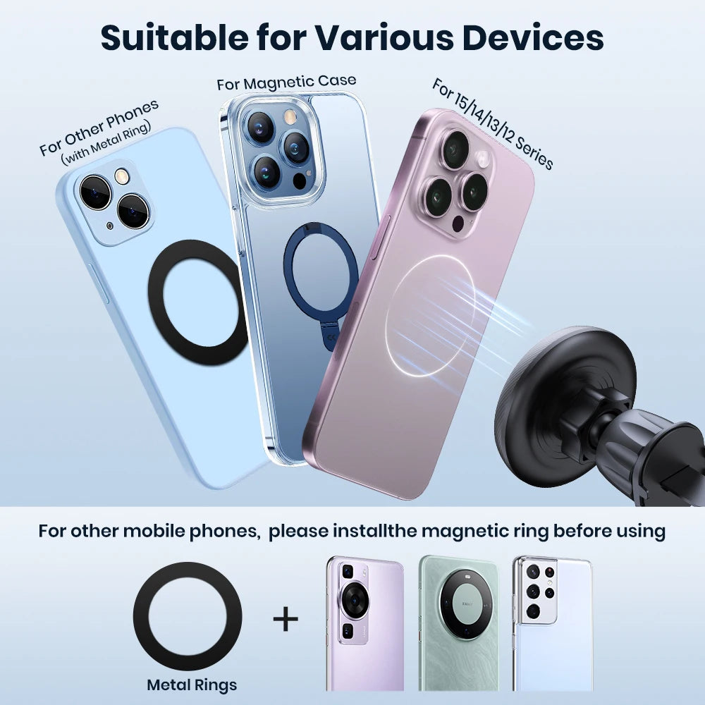 TOPK Mag-Safe Magnetic Phone Holder Car Air Vent Car Phone Holder with Strongest Magnet Car Cradle for iPhone 15/14/13/12 Series